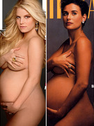 Better Pregnant Nude Cover: Jessica Simpson or Demi Moore?