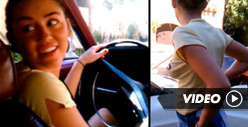 Miley Cyrus -- Braless Car Shopping [VIDEO]