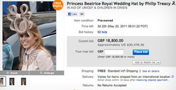 Royal Wedding Hat -- Bidding SOARS to $30K!