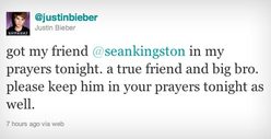 Justin Bieber Tweets Well Wishes to Pal Kingston