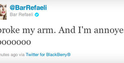 Bar Refaeli: I BROKE MY BEAUTIFUL ARM!