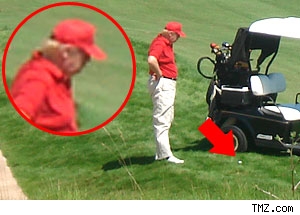 Donald playing on Trump National Golf Club