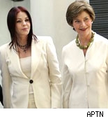 Priscilla Presley and Laura Bush