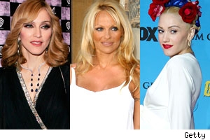 Madonna, Pam Anderson, Gwen Stefani