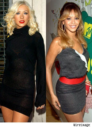Christina Aguilera and Beyonce