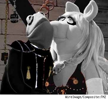 composite of kermit & miss piggy in adult situation