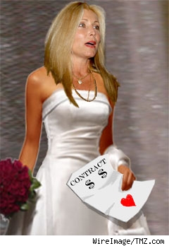 Composite of Pam Bach in wedding dress