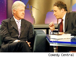 President Bill Clinton with Jon Stewart