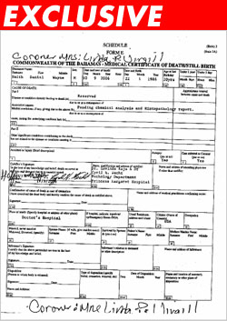 Anna Nicole Smith's son's death certificate