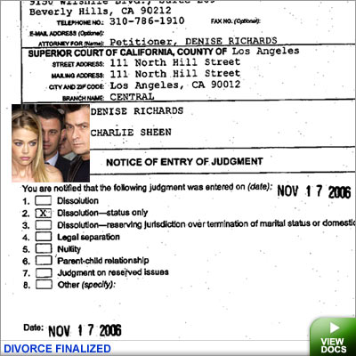 Denise andf Charlie divorce docs