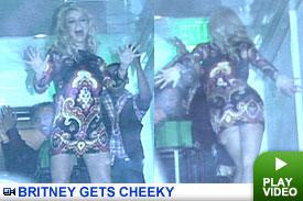 Britney in the window at Mr. Chow