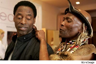 Isaiah Washington and new pal.