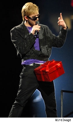 Justin Timberlake with his thing in a box