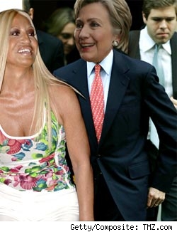 Donatella Versace and Hillary Clinton