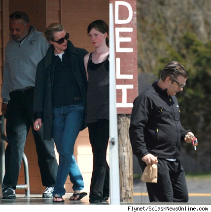 Split screen of Kim Basinger and Ireland next to Alec Baldwin