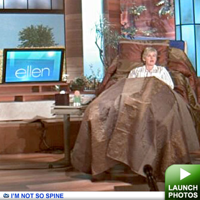 Ellen does show from bed: click for photos