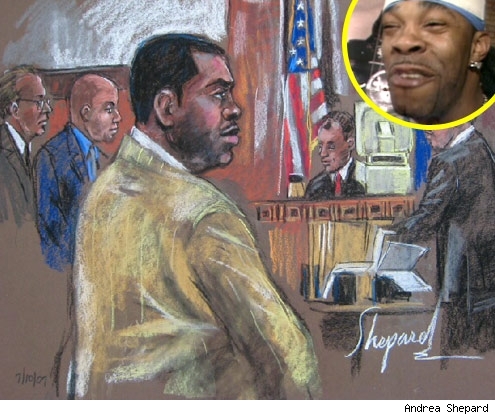 Busta Rhymes Court Sketch