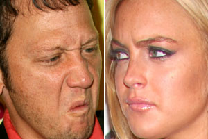 Rob Schneider and Lindsay Lohan