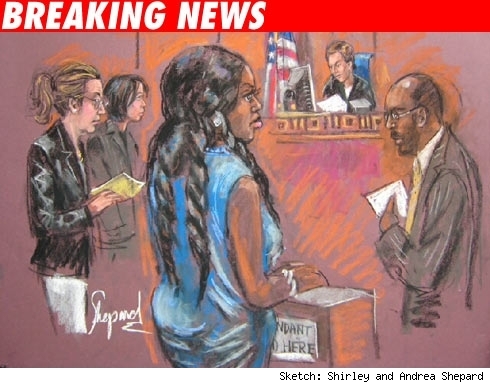 Courtroom sketch of Foxy Brown