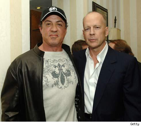 Sexy, ageless, action heroes of yore, Sylvester Stallone and Bruce Willis, 