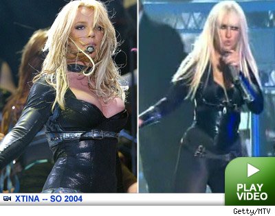 Britney Spears, circa 2004. Christina Aguilera, cheap knockoff, 2008. Britney Spears, circa 2004. Christina Aguilera, cheap knockoff, 2008.