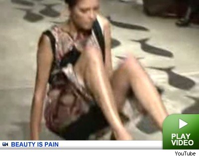 Model falls: Click to watch