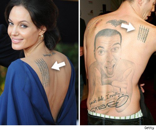 angelina jolie tattoos back. Angelina Jolie amp; Steve O