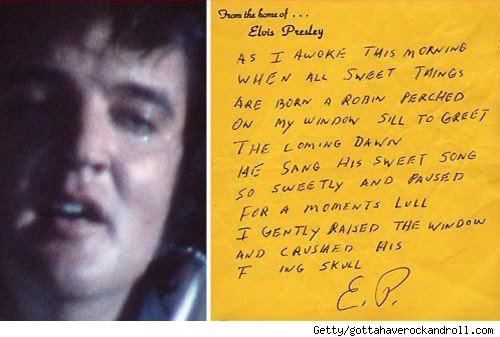 ELVIS WRITING FOR THE KING elvis writing for the king: