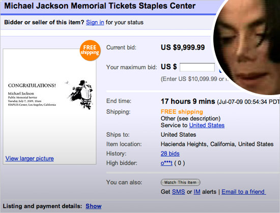 eBay Wages War with Jackson Ticket Scalpers MIchael Jackson