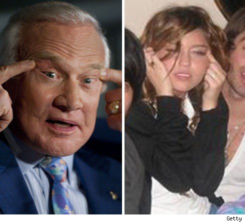 Buzz Aldrin's Miley Face Buzz Aldrin & Miley Cyrus