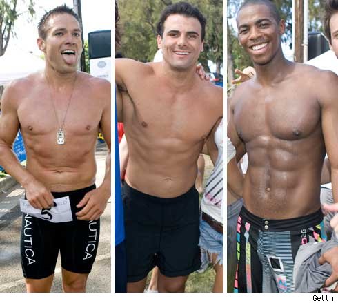 Celeb Triathletes -- It's an Ab-Off! Andy, Jeremy & Mehcad