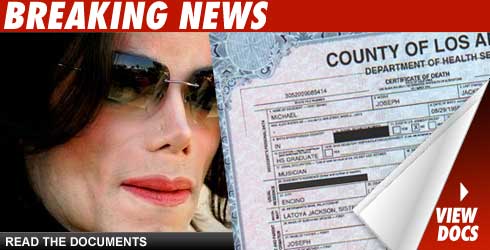 Michael Jackson Death Certificate: 'Injection by Another' Michael Jackson Death Certificate
