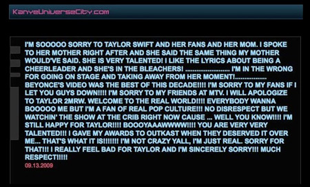 Kanye Issues Apology, Swiftly Takes It Down Kanye West