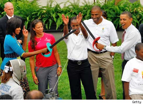 Michelle and Barack Cross Swords Michelle and Barack Obama