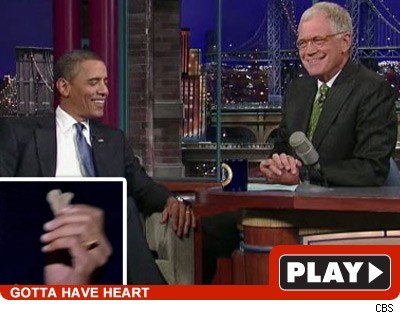 Letterman to Obama -- This Spud's For You! Barack & Letterman: Click to watch