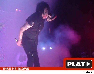 Marilyn Manson Shoots Swine Flu Snot Rockets Marilyn Manson Shoots Swine Flu