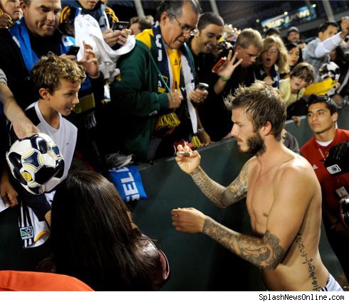  David Beckham -- Topless Thinker