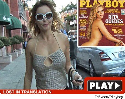 Brazilian Playboy Model Hangs Loose Rita Guedes: Click to watch