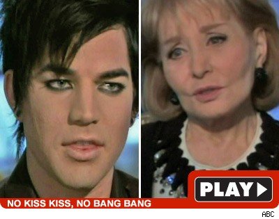 Barbara Walters Refuses to Run Gay Kiss Adam Lambert & Barbara Walters: Click to watch