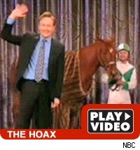 Conan O'brien with a horse Conan O'Brien: Click to watch