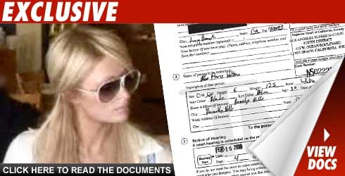 Paris Hilton Hit with Barely Legible TRO Paris Hilton Hit with Barely Legible TRO
