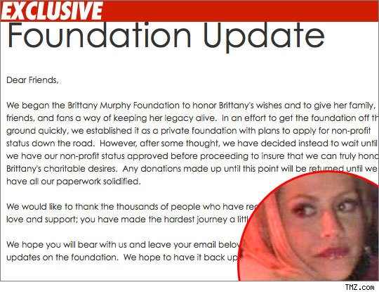 Brittany Murphy Foundation Returns Donations Brittany Murphy