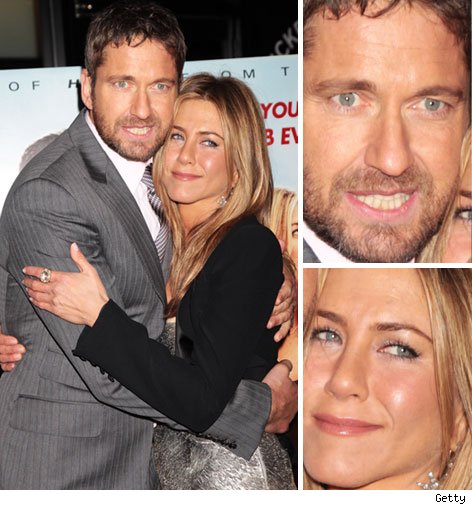 Gerard Butler & Jen Aniston Hug It Out Gerard Butler and Jennifer Aniston
