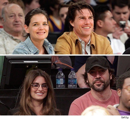 Tom Cruise and Penelope Cruz went to the Lakers game last night  just not 