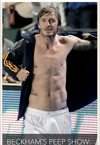 Beckham Strips During Galaxy Game