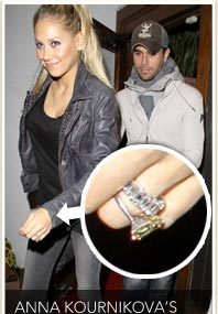 Anna Kournikova Sports New Ring!