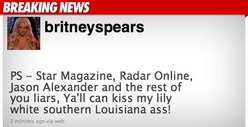 Britney SLAMS Ex-Hubby -- 'Kiss My Lily White Ass' 