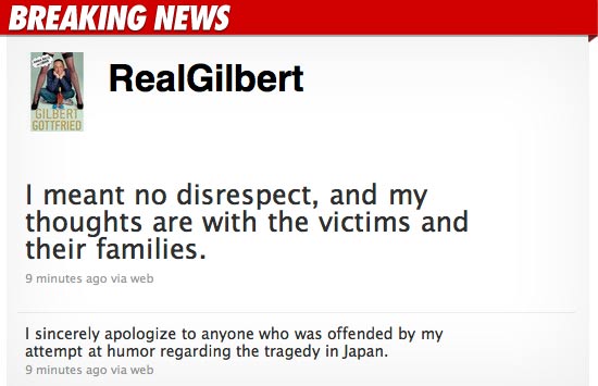 Gilbert Gottfried Apology Twitter