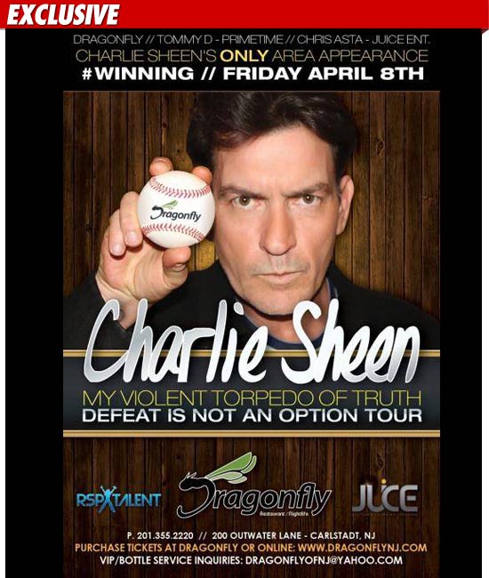 Charlie Sheen is planning a wild after party when his tour hits New York