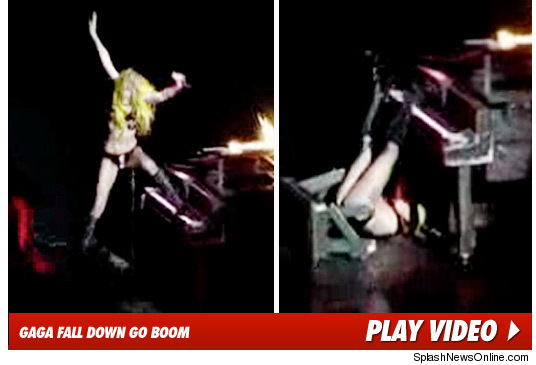 Lady Gaga Goes Down And Gets Dirty. Lady Gaga fell off a piano and